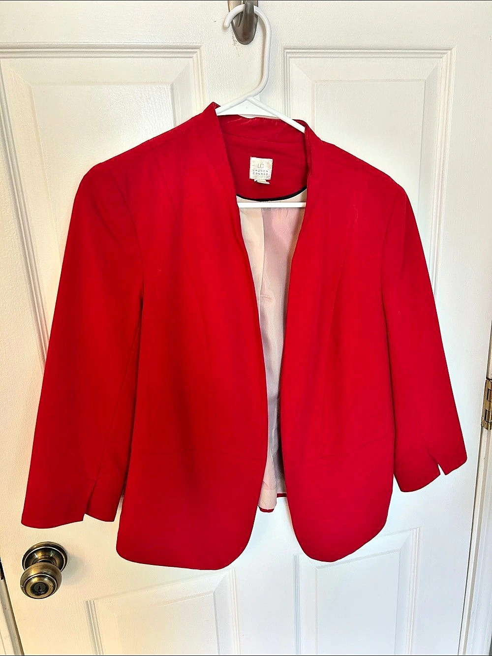 Lauren Conrad Red Open Front Blazer Size 10